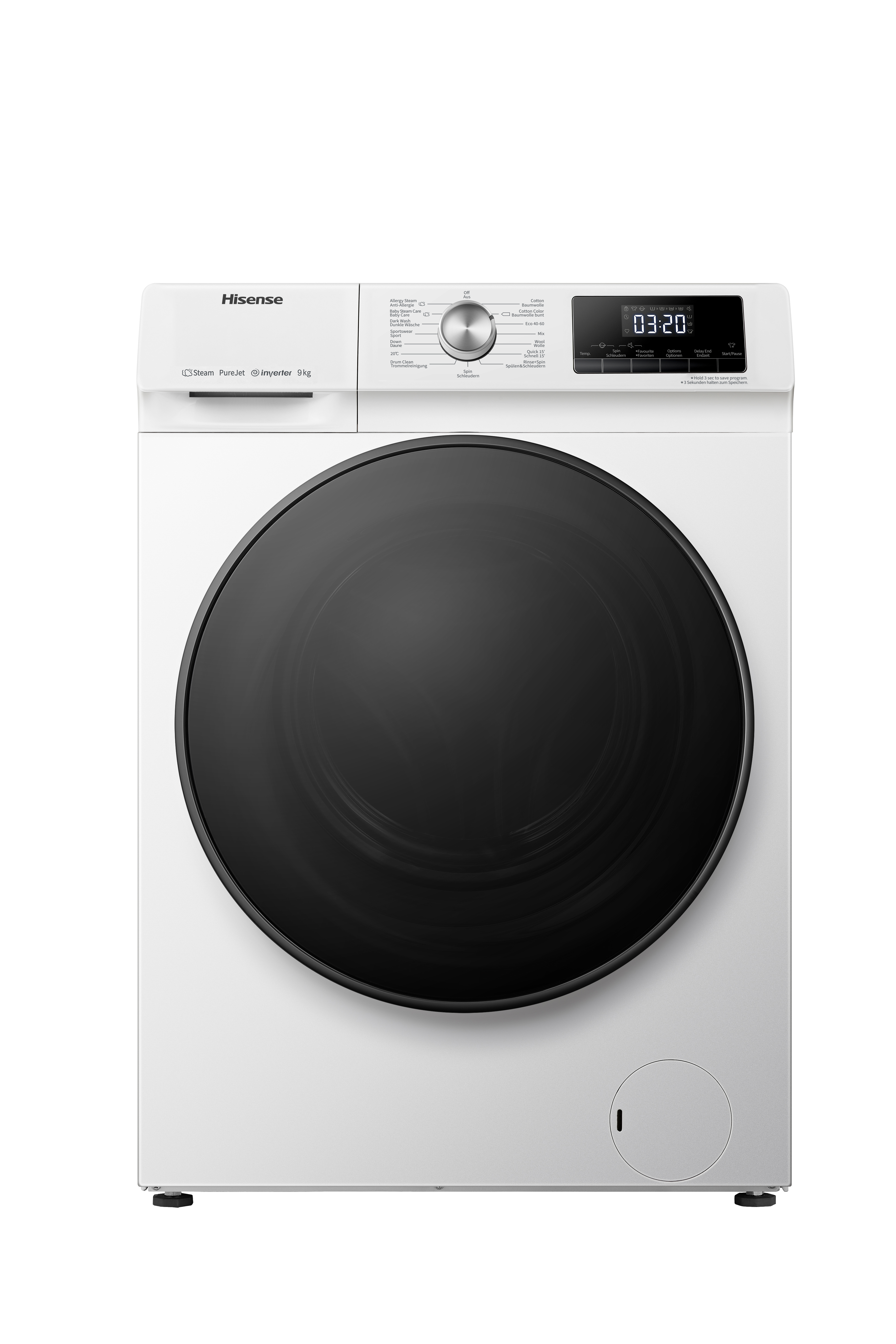 foto del prodotto hisense wfqa9014evjm lavatrice caricamento frontale 9 kg 1400 giri min bianco
