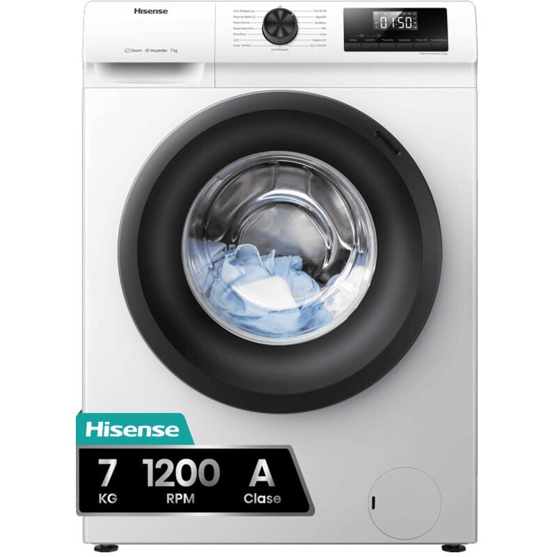 foto del prodotto hisense - wfqp701219vm lavatrice caricamento frontale 7 kg 1200 giri min bianco
