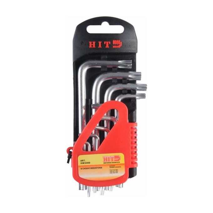 foto del prodotto hit serie chiavi torx t10-t50 pezzi 9 con foro