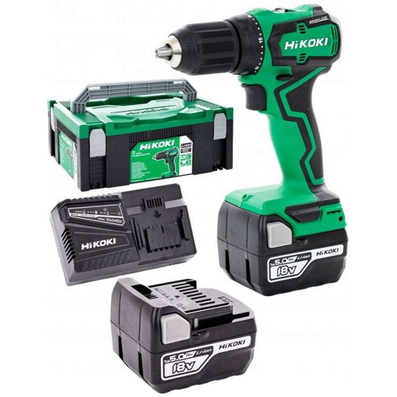 foto del prodotto hitachi hikoki trapano avvitatore a batteria 18v 5.0ah li-ion 55nm - ds18ddwpz
