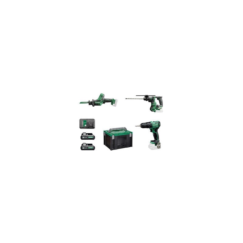 foto del prodotto hitachi set trapano segaccio tassellatore kc12skb 12v - hikoki