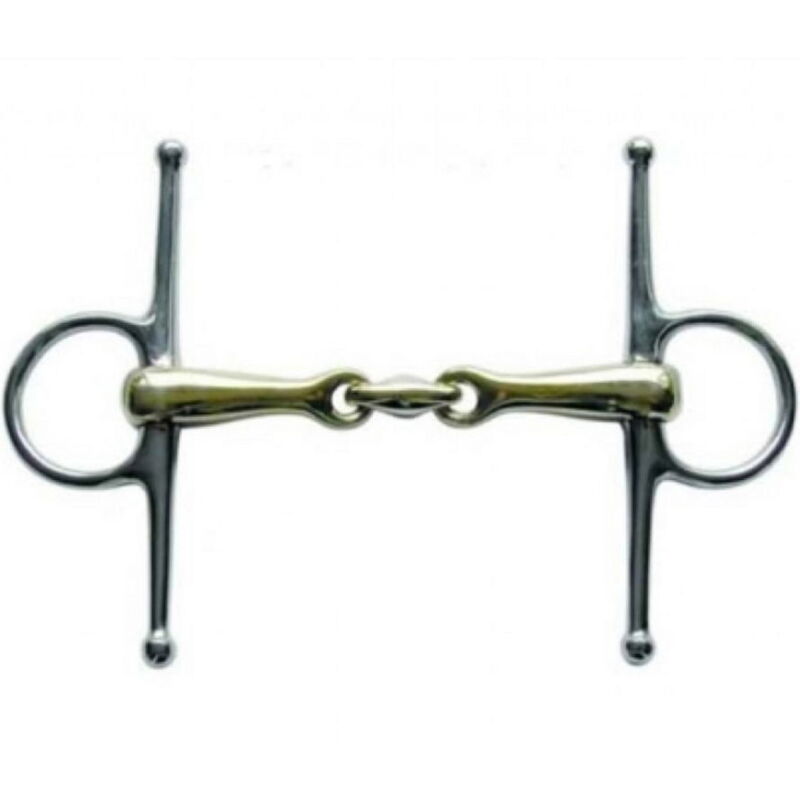 foto del prodotto hkm morso in acciaio inox con anelli e oliva centrale 16 mm e anelli da 40 mm 11,5 cm