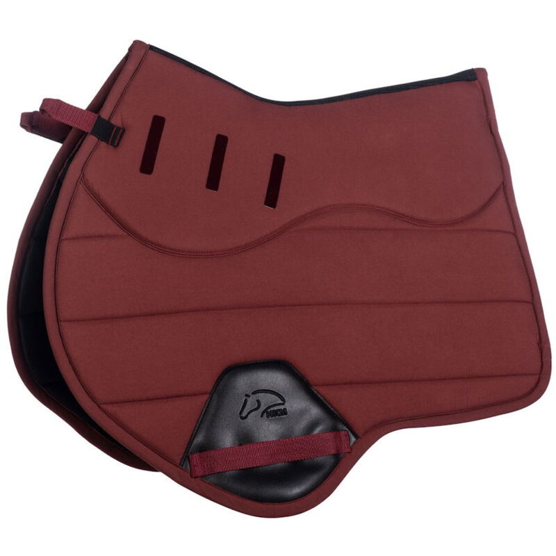 foto del prodotto hkm sport equipment sottosella inglese forma anatomica modello sports con grip in silicone e inserto in 3d mesh pony svasato salto, blu scuro