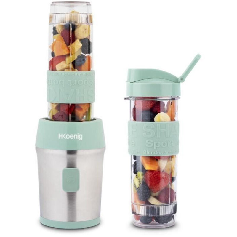foto del prodotto hkoenig mini frullatore smoo18 300 w 570 ml verde pastello 2 borracce incluse