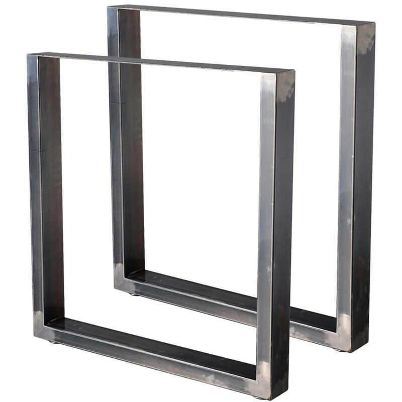 foto del prodotto hm7072-s 2 gambe del tavolo in acciaio verniciato rettangolari 70x72cm, gambe del mobile, gambe del tavolo in metallo - bc-elec