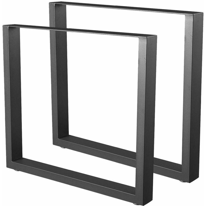 foto del prodotto hm8072 b 2 gambe del tavolo in acciaio di formato rettangolare nero, gambe del mobile, gambe del tavolo in metallo 80x72cm bc elec