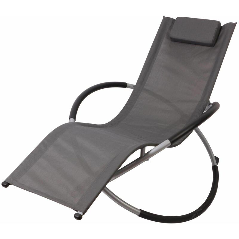 foto del prodotto hmbl 04 grey sedia a sdraio grigio, poltrona da giardino, sedia da giardino, sedia a dondolo, resistente alle intemperie, max 180kg bc elec