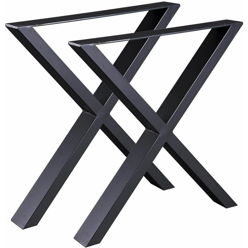 foto del prodotto hmlt 4 set di 2 gambe tavolo in acciaio formato x nero, gambe mobili, gambe tavolo in metallo 60x72cm. bc elec