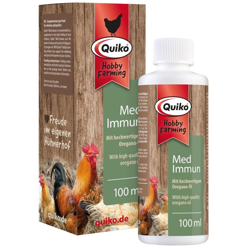 foto del prodotto hobby farming med immune 100ml per polli, quaglie e pollame con oli essenziali di alta qualit di origano naturale ricco di vitamine sfrutta