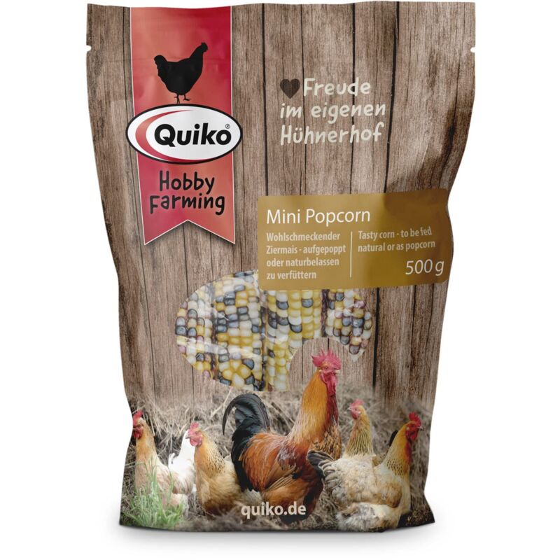foto del prodotto hobby farming mini popcorn 500g per polli, quaglie e pollame spuntino sano e naturale fornisce energia altamente digeribile promuove il