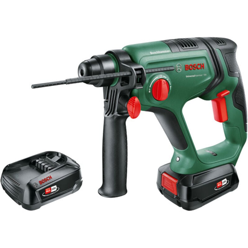 foto del prodotto hobby universalhammer 18v tassellatore multifunzione sds plus con due batterie 18 v bosch
