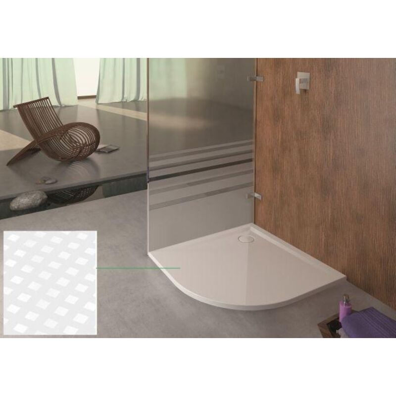 foto del prodotto hoesch - piatto doccia a quarto di cerchio con antiscivolo 800 x 800 x 30 mm bianco