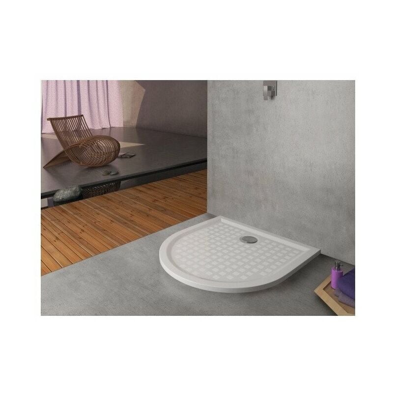foto del prodotto hoesch piatto doccia semitondo da parete muna m ar 1000x1000x30mm bianco