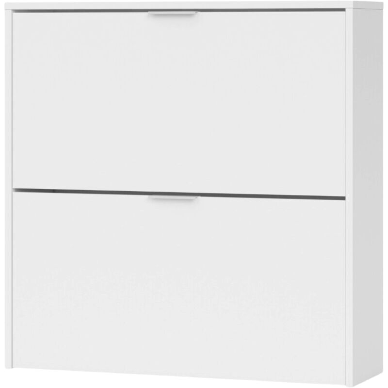 foto del prodotto hogar24 scarpiera con 2 ante a soffietto in bianco opaco per camera da letto, corridoio, stile moderno, 76x75x22 cm
