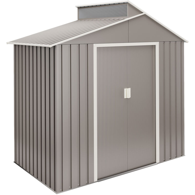 foto del prodotto hoggar casetta da giardino in metallo wasabi 2,84m2 nuuk 10 anni di garanzia 220x129x214cm. capanno da giardino