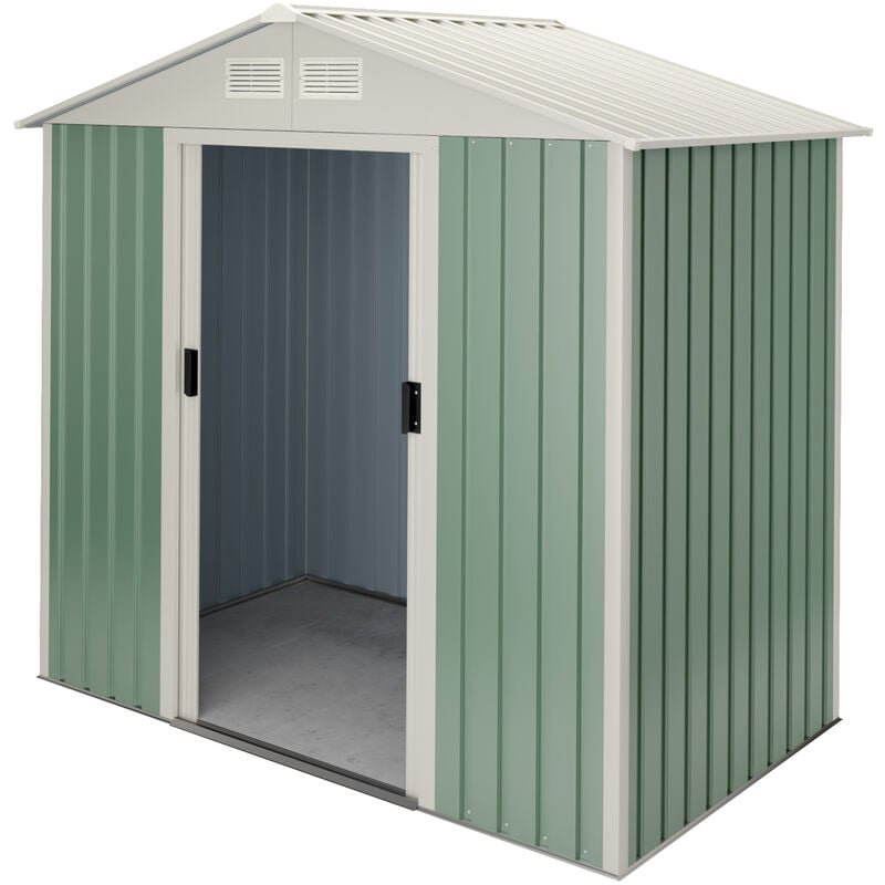foto del prodotto hoggar casette da giardino in metallo 2,43m2 wasabi nybro 10 anni di garanzia 201x121x176cm. capanno da giardino