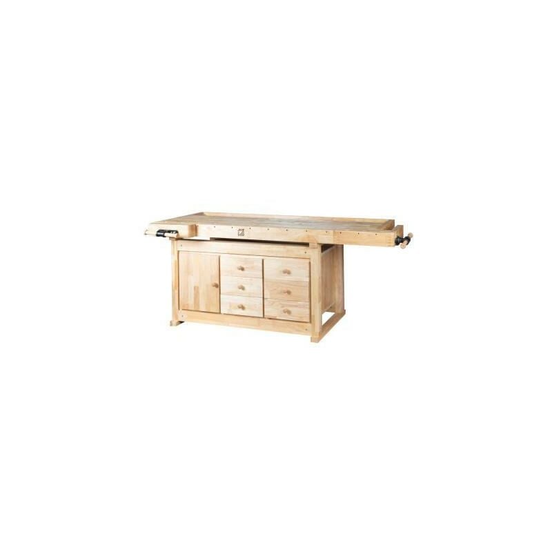 foto del prodotto holzmann banco da lavoro con armadio e morsa wb210c