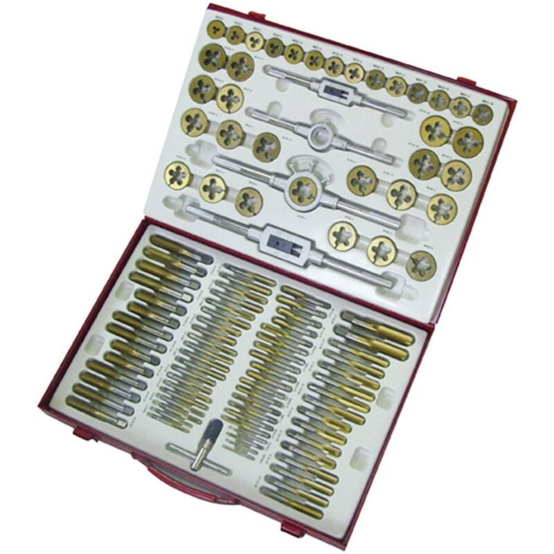 foto del prodotto holzmann maschinen h070300003 kit maschi e filiere 101 parti hss metrica m2, m3, m4, m5, m6, m7, m8, m9, m10, m11, m12,
