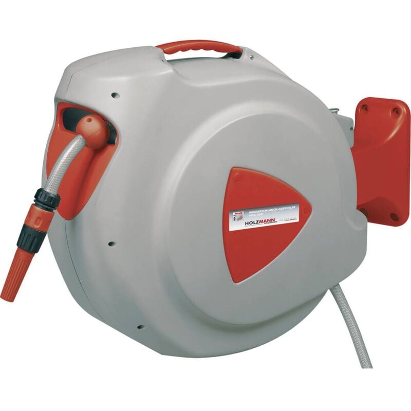 foto del prodotto holzmann maschinen wsr30m 12.7 mm 30 m 1 2 pollice 1 pz. rosso, grigio avvolgitubo automatico da giardino