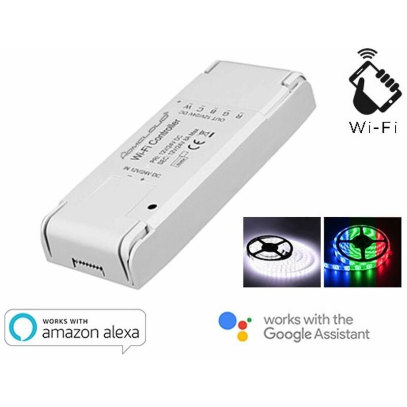 foto del prodotto homcloud controller strisce led wifi 12 24v rgb white as sl1 