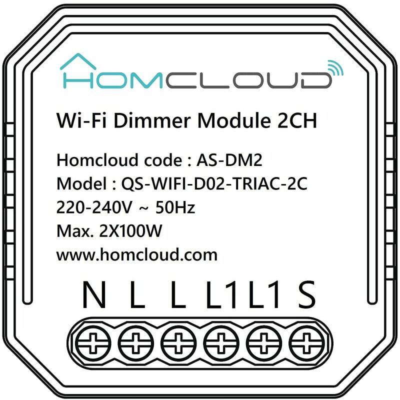 foto del prodotto homcloud modulo dimmer 2 canali intelligente wi fi da incasso as dm2