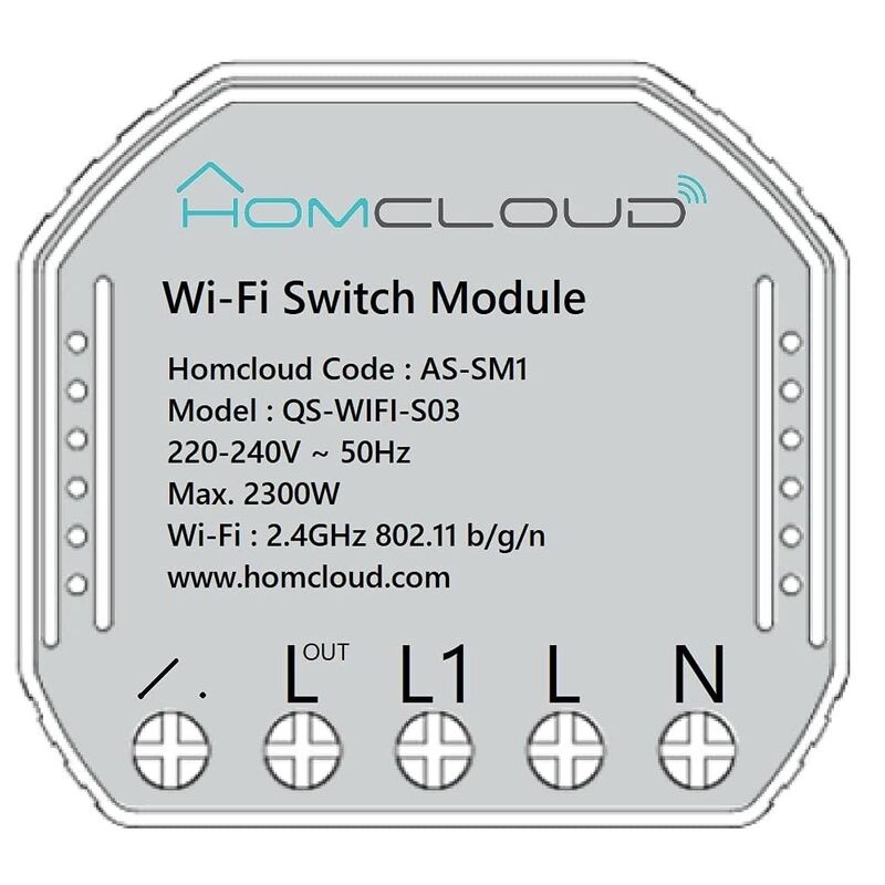 foto del prodotto homcloud modulo interruttore wi fi intelligente da inserire nella scatola elettrica 503