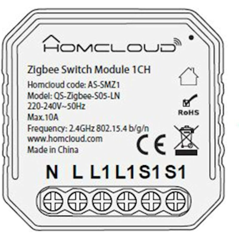 foto del prodotto homcloud modulo interruttore zigbee intelligente wi fi da incasso as smz1