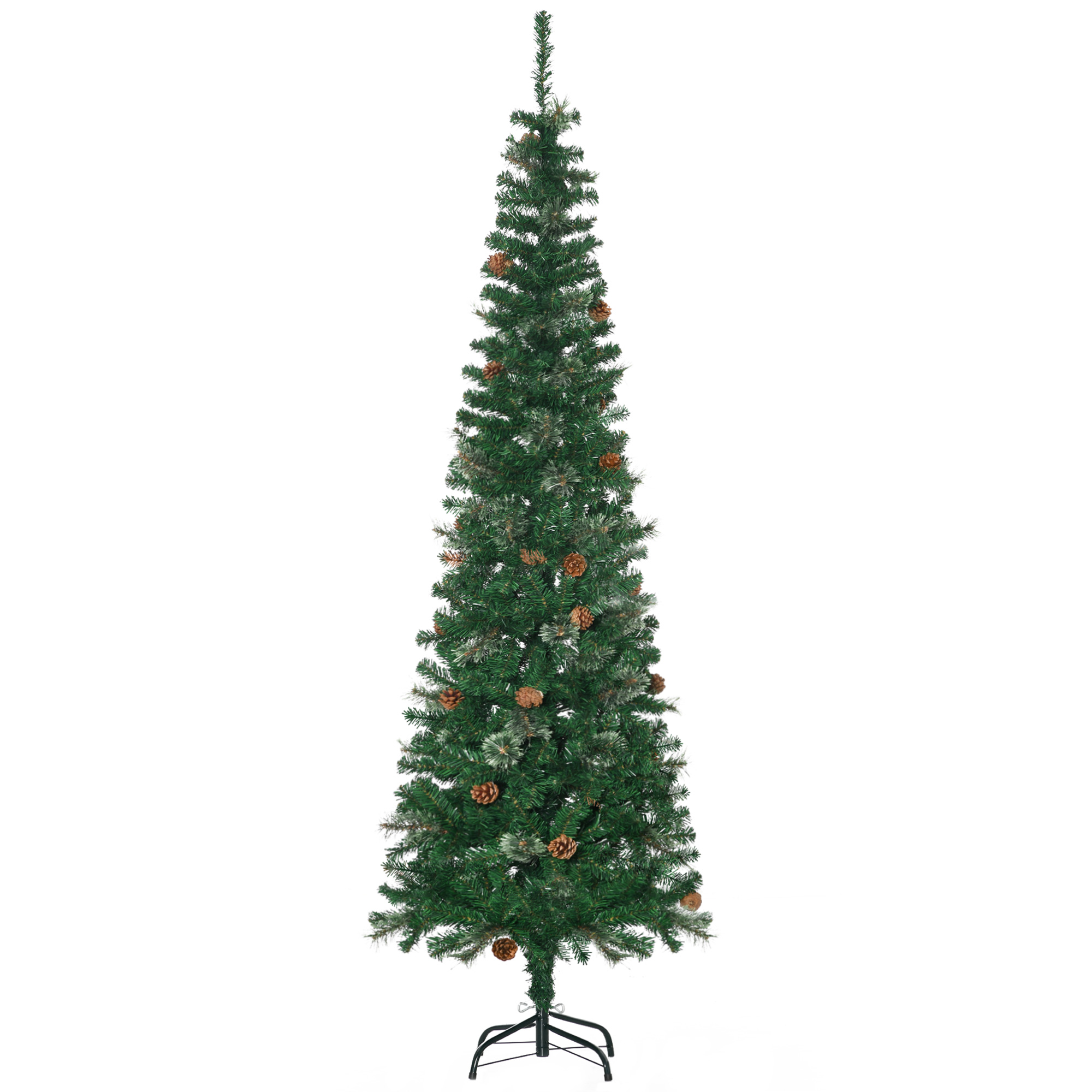 foto del prodotto homcom albero di natale alto 195cm realistico con pigne decorative e 556 rami, verde aosom