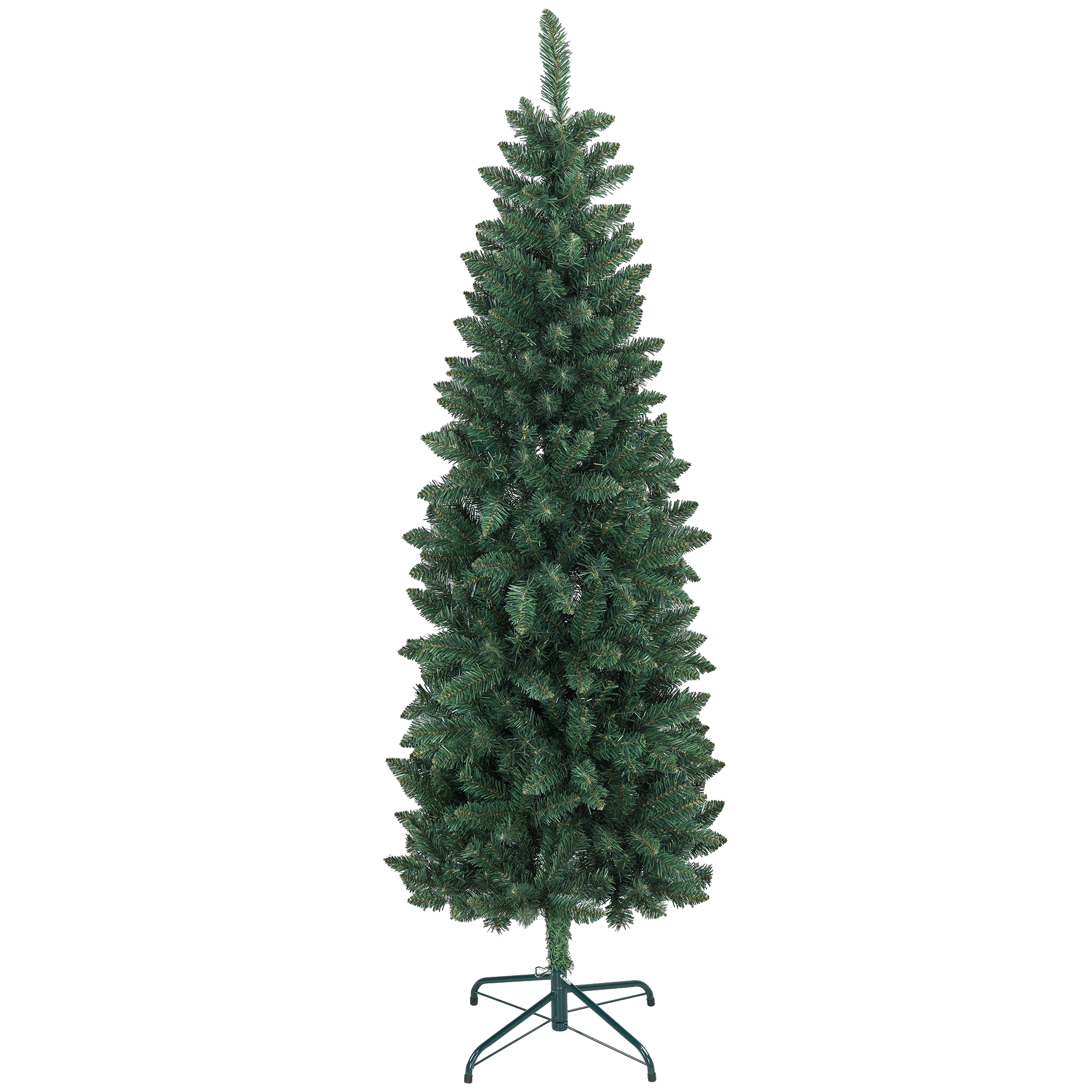 foto del prodotto homcom albero di natale artificiale 180cm con 479 rami, design alto e stretto con base pieghevole, verde