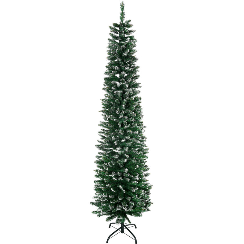 foto del prodotto homcom albero di natale innevato in pvc alto 190cm 570 rami e base rimovibile