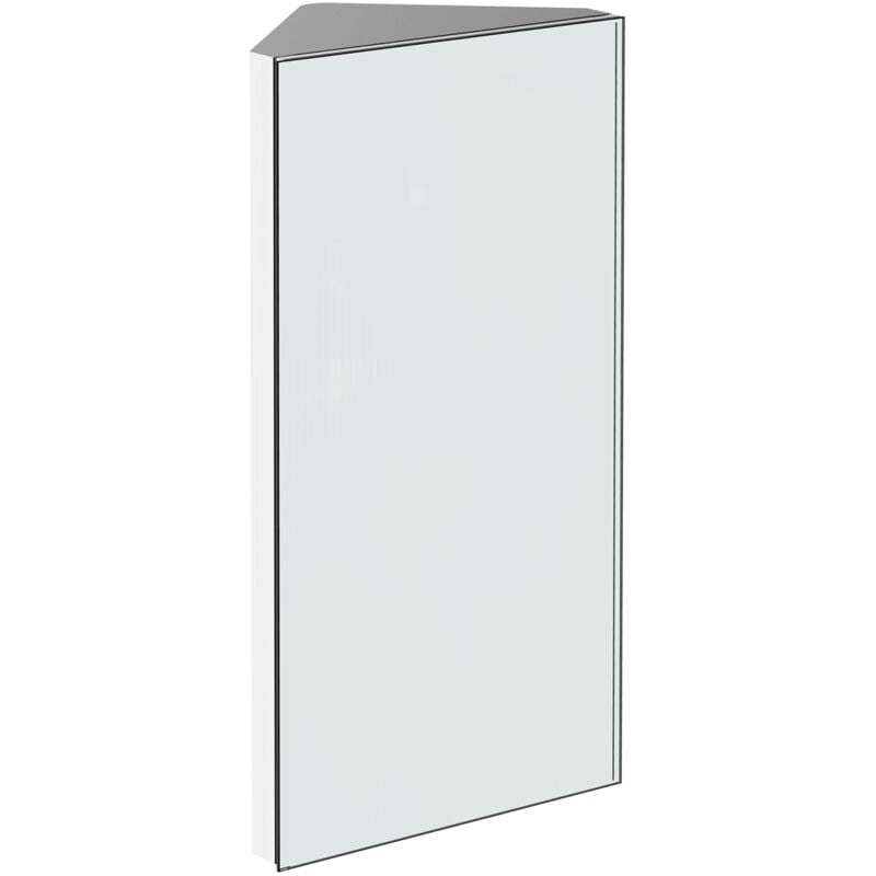 foto del prodotto homcom armadietto angolare bagno acciaio con 3 ripiani interni 60x30x18.4cm