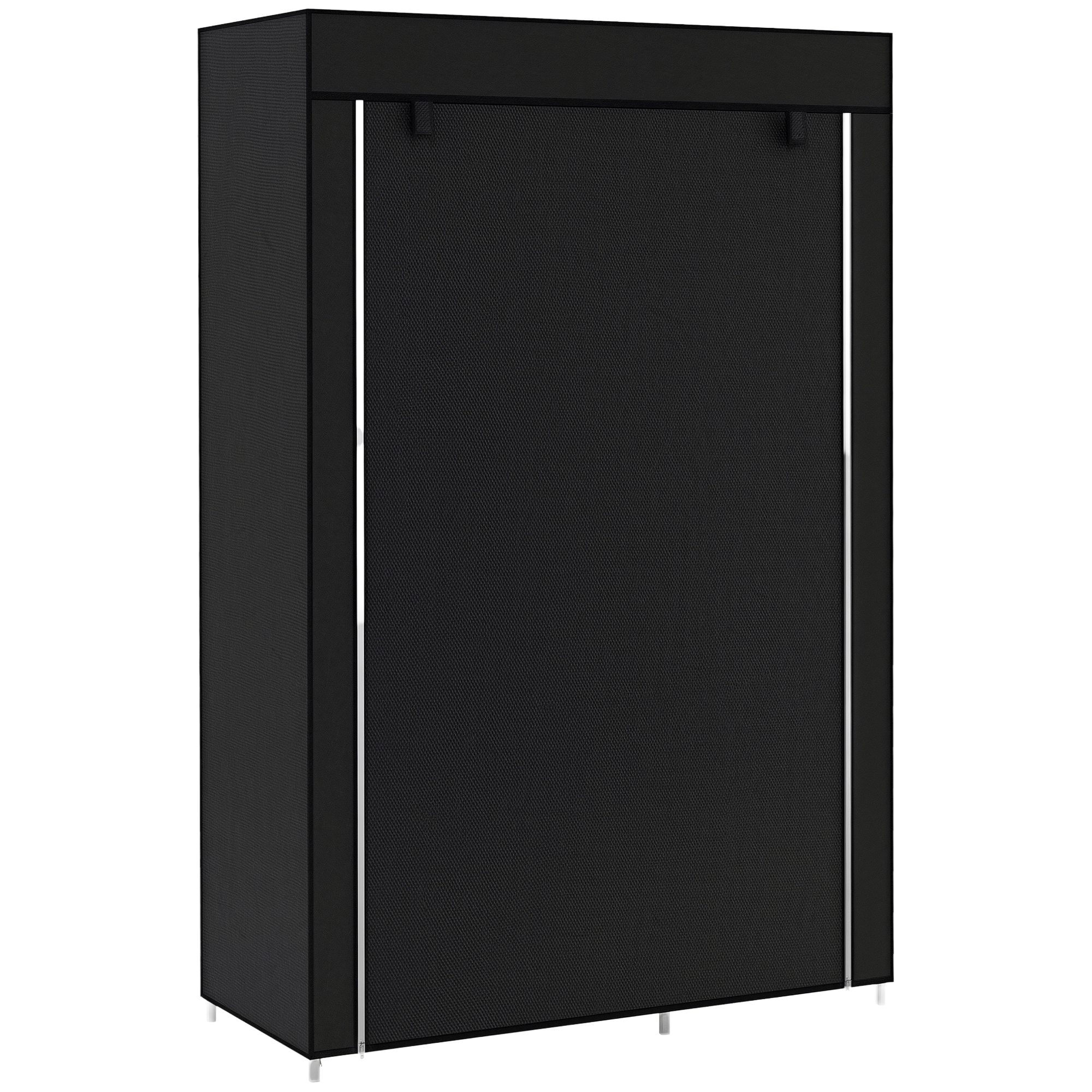 foto del prodotto homcom armadio guardaroba portatile in tessuto con 6 ripiani aperti e un appendino, 103x43x162.5 cm, nero