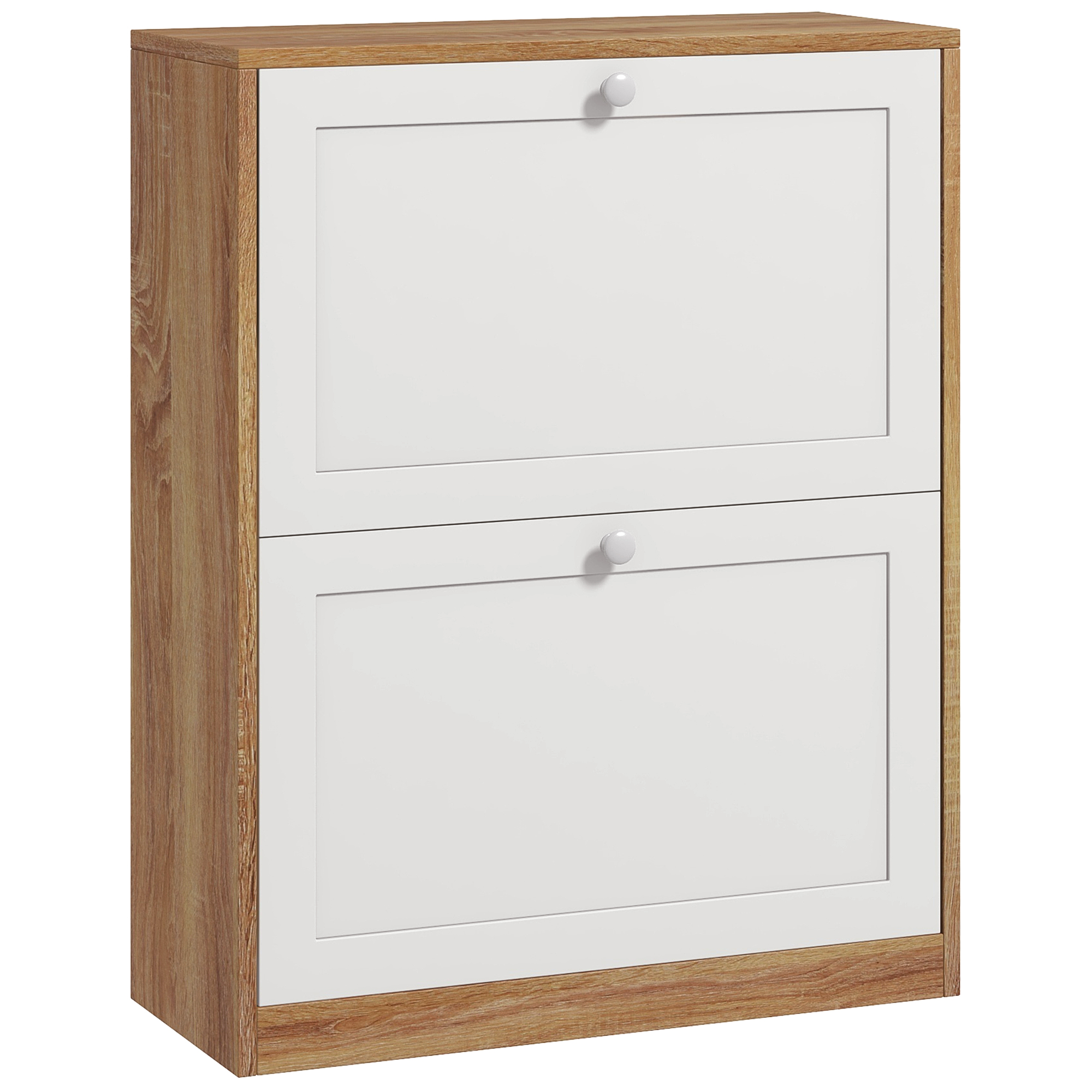 foto del prodotto homcom armadio scarpiera slim con 3 ripiani regolabili a 2 livelli per 12 paia, in truciolato e mdf, 60x24.5x75.5 cm aosom italy