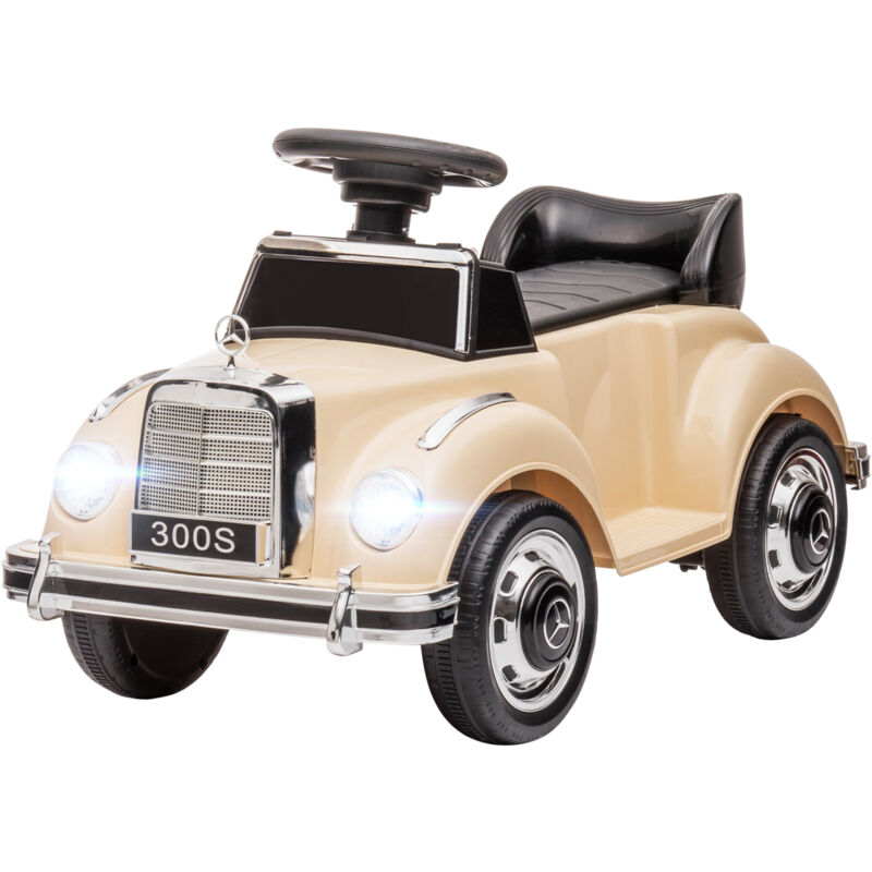 foto del prodotto homcom auto elettrica per bambini mercedes benz et 18 48 mesi con musica beige