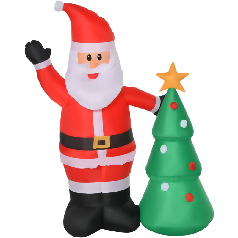 foto del prodotto homcom babbo natale gonfiabile 150cm con albero luci a led integrate