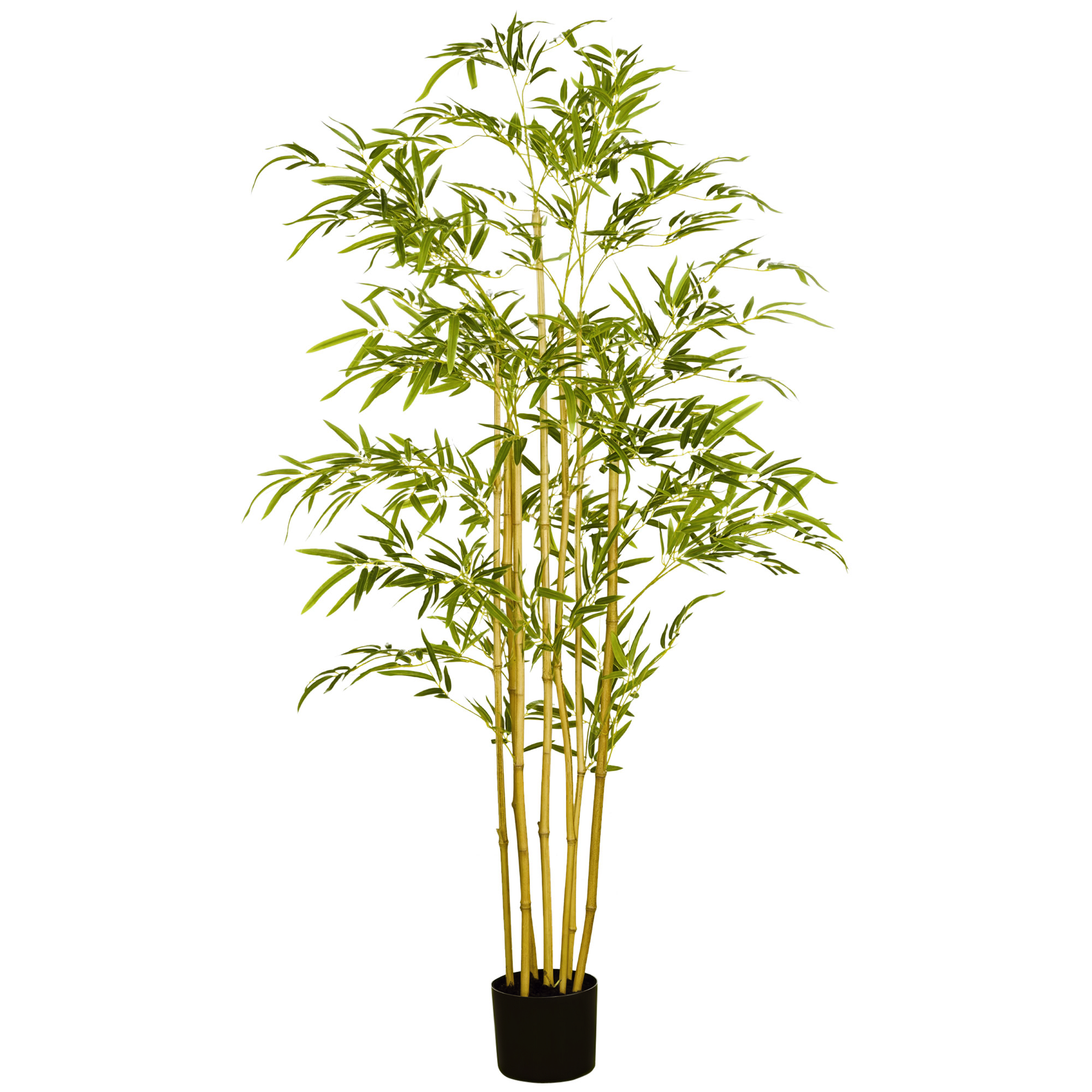 foto del prodotto homcom bambù in vaso artificiale alto 150cm, pianta finta decorativa per interno ed esterno, verde aosom