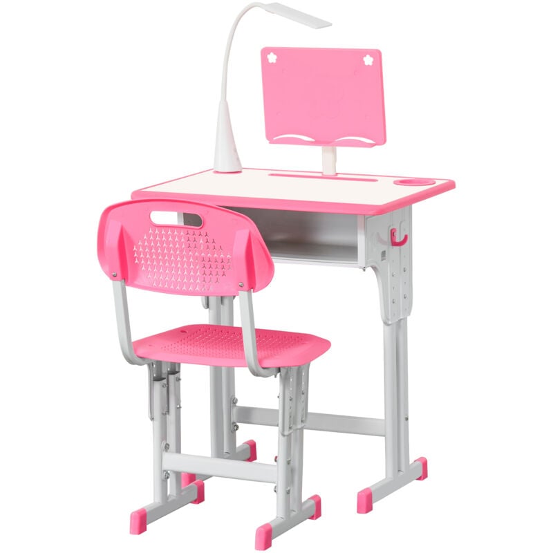 foto del prodotto homcom banchetto per bambini con sedia altezza regolabile lampada et 6 12 anni