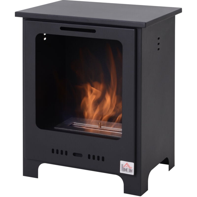 foto del prodotto homcom caminetto a bioetanolo 0.9l pi efficiente ed ambientale nero