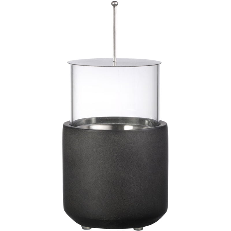 foto del prodotto homcom caminetto bioetanolo da tavolo con serbatoio da 0.4l 12x19cm grigio