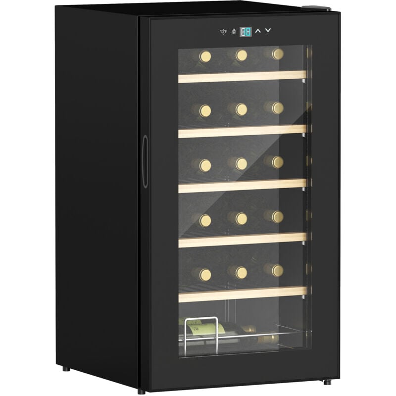 foto del prodotto homcom cantinetta frigo per 24 bottiglie di vino con ripiani estraibili nero