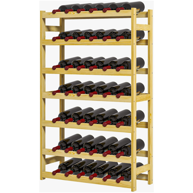 foto del prodotto homcom cantinetta per vini a 7 livelli per 42 bottiglie in legno di pino
