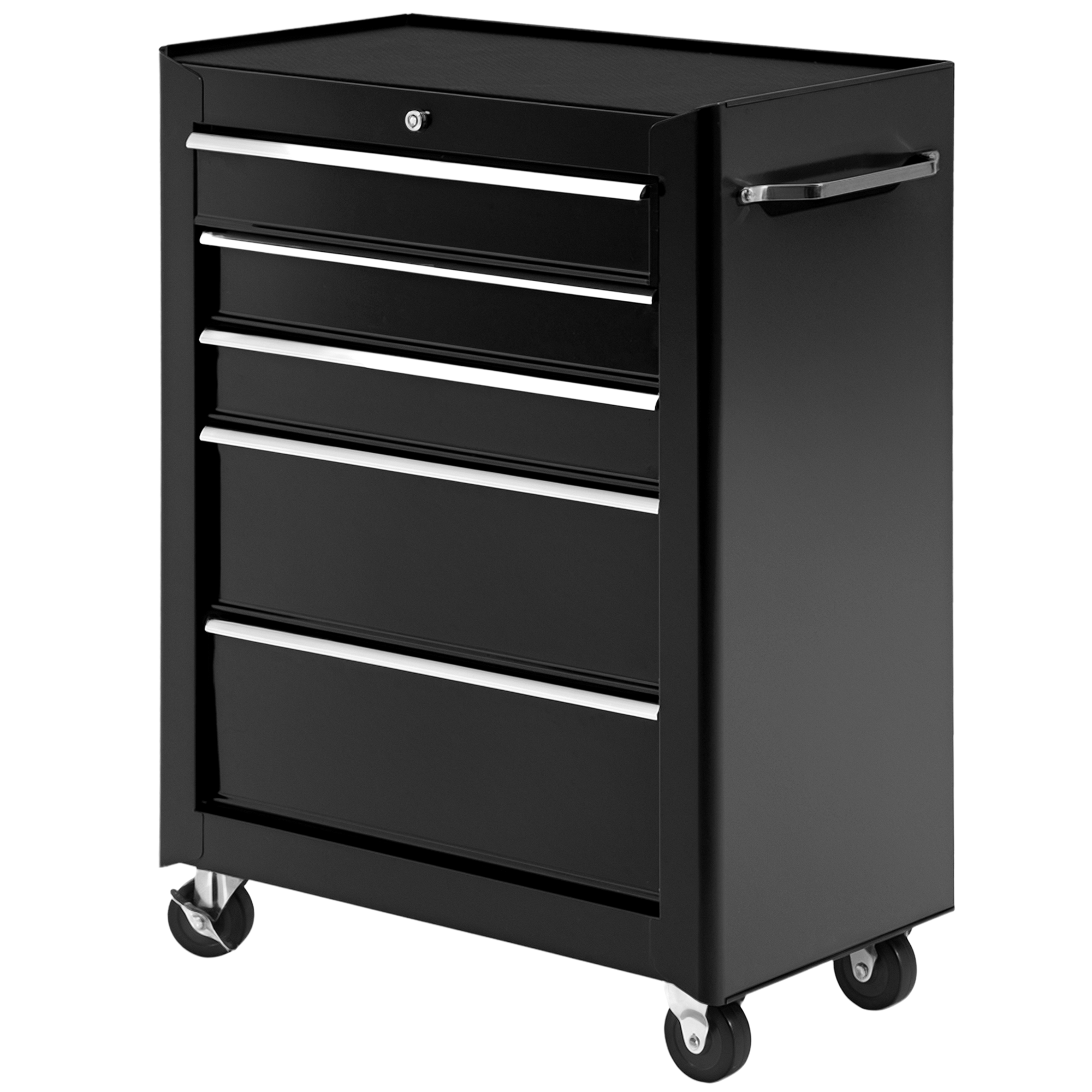foto del prodotto homcom carrello cassettiera porta utensili per officina, carrello da officina cassettiera con ruote, nero, 61.5x33x85cm aosom