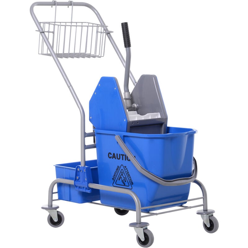 foto del prodotto homcom carrello lavapavimenti professionale con secchio da 25l e strizzatore