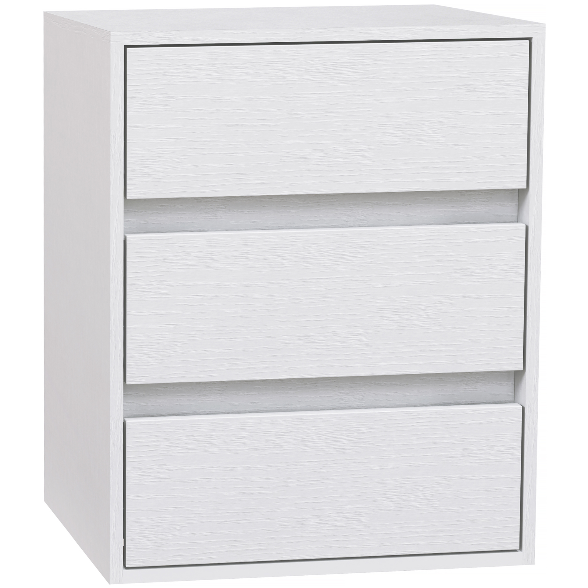 foto del prodotto homcom cassettiera 3 cassetti moderna in legno bianco, 40x30x50.5 cm