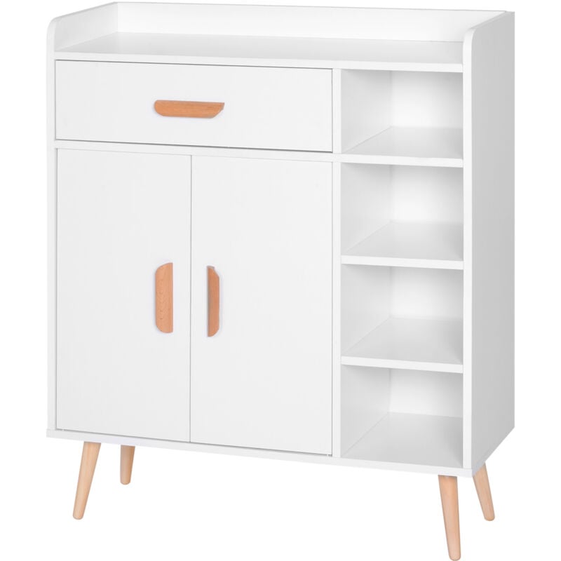 immagine 0 del prodotto homcom cassettiera armadietto con 4 cestini salvaspazio bianco 80 x 29.5 x 96cm