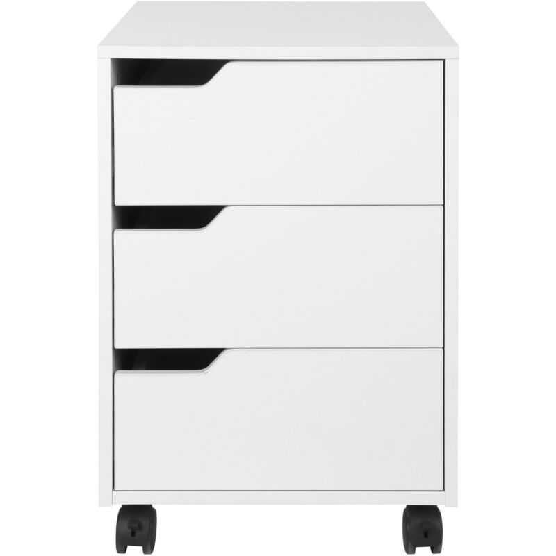 foto del prodotto homcom cassettiera portadocumenti a 3 cassetti 40x50x57.5 cm bianco