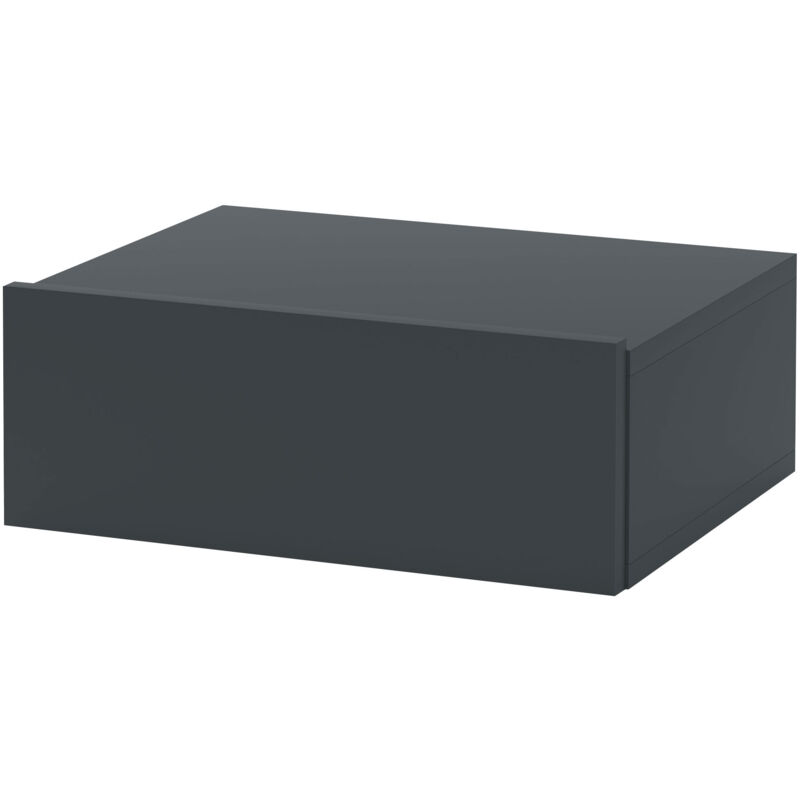 foto del prodotto homcom comodino moderno con cassetto dal design sospeso in truciolato nero