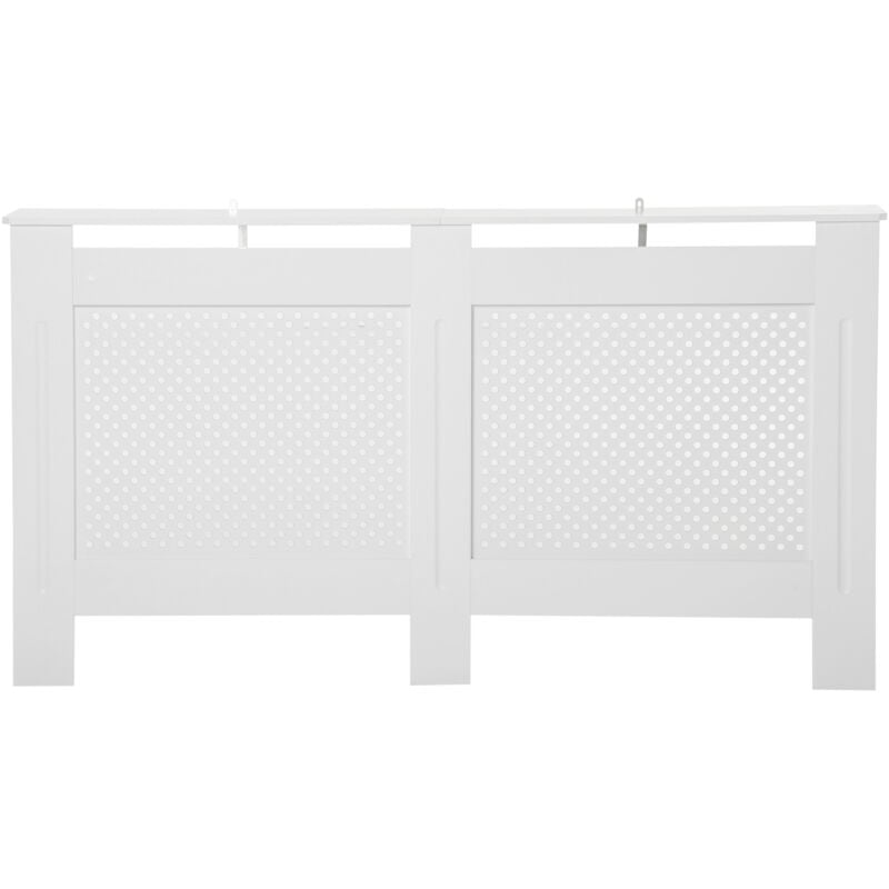 foto del prodotto homcom copertura moderna copritermosifone in legno verniciato bianco