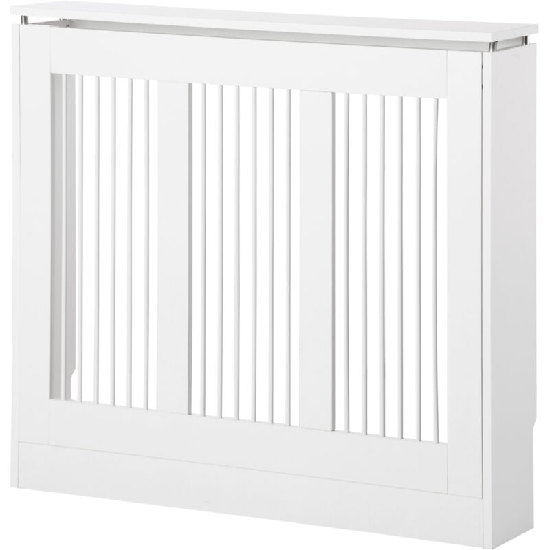 foto del prodotto homcom copricalorifero elegante a doghe per soggiorno e camera da letto bianco