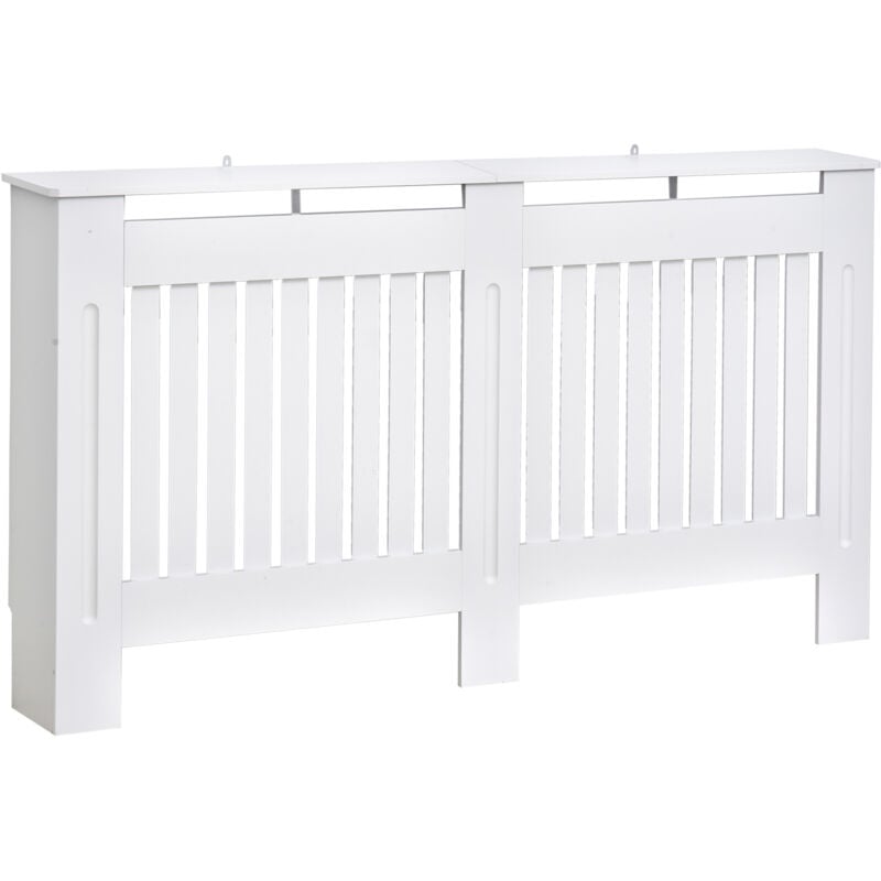 foto del prodotto homcom copritermosifone a doghe in mdf 152x19x81 cm bianco